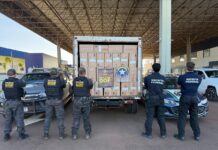 VÍDEO: DOF e Receita Federal apreendem R$ 570 mil em cigarros contrabandeados na fronteira